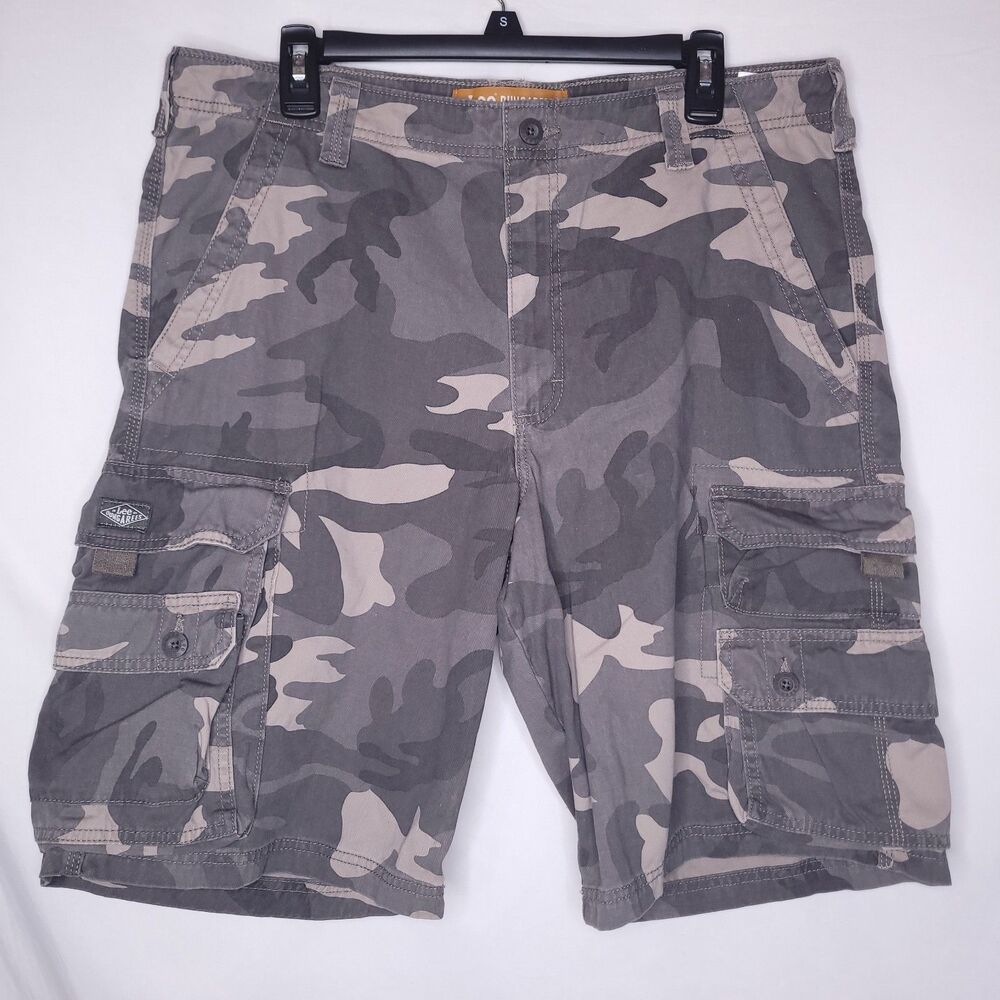 Lee Cargo Shorts Mens 36 Green Camo Dungarees